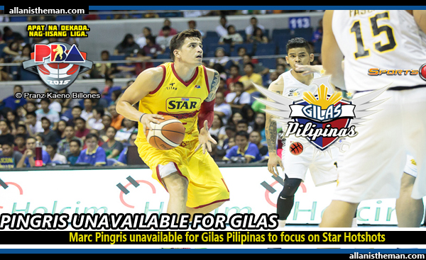 Marc Pingris unavailable for Gilas Pilipinas to focus on Star Hotshots