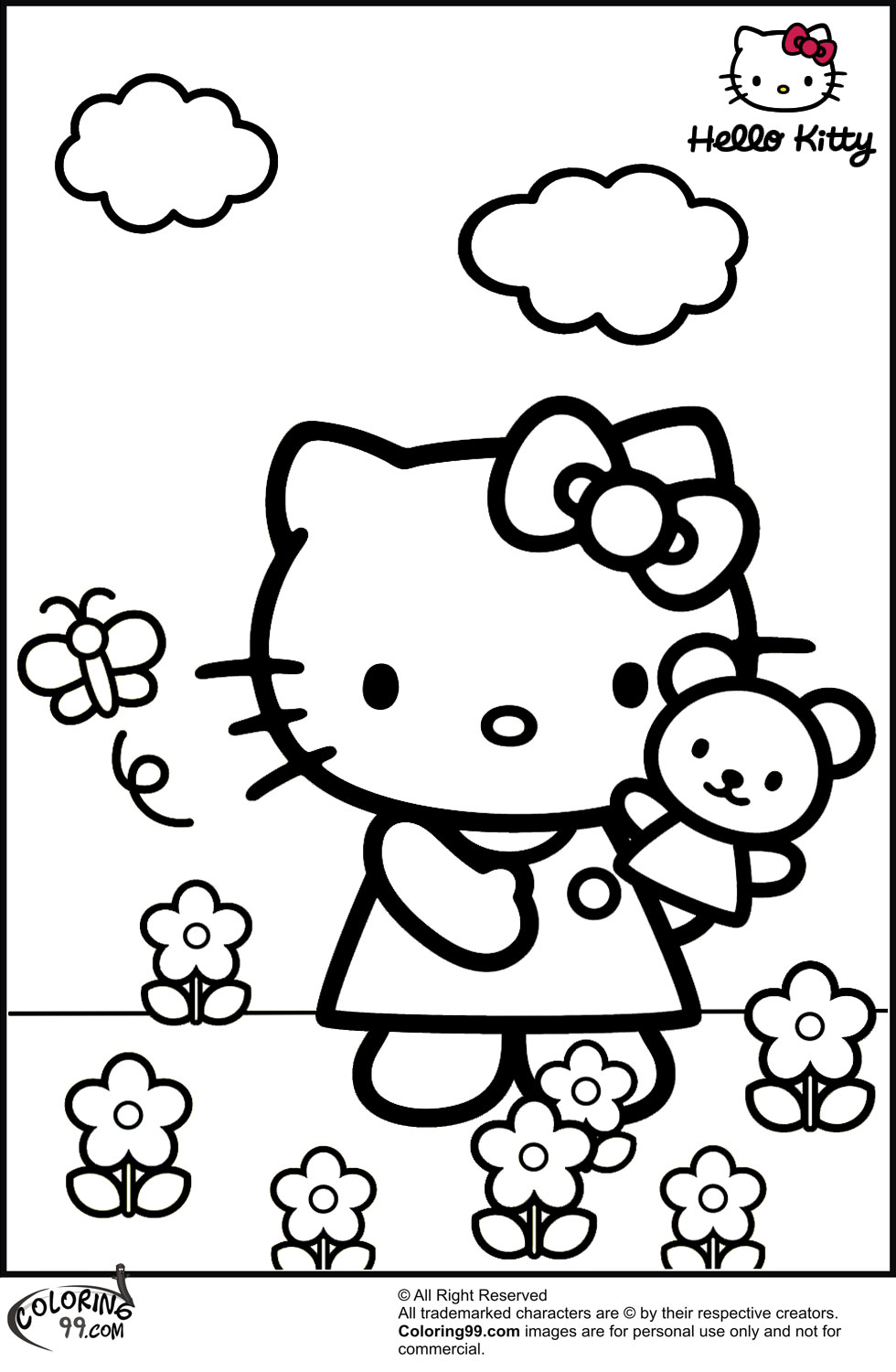 Hello Kitty Coloring Pages | Team colors