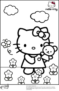 hello kitty in the garden coloring pages