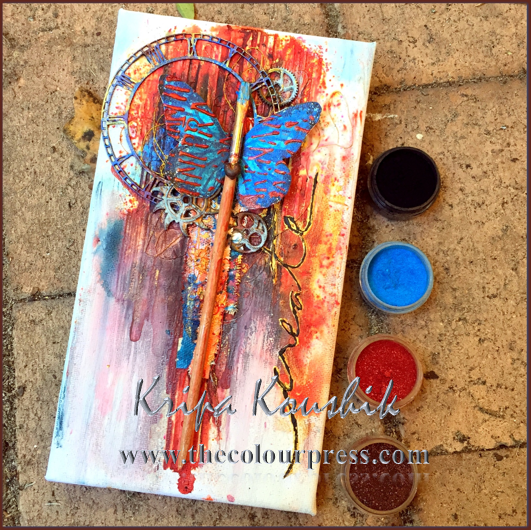 the Colour Press Mixed media Canvas tutorial for Colourarte