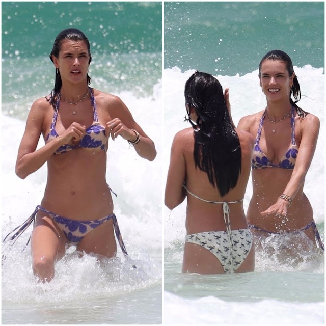 Alessandra Ambrosio Enjoying Summer in Brazil Beach in Bikini.