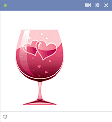 Hearts in a wine glass