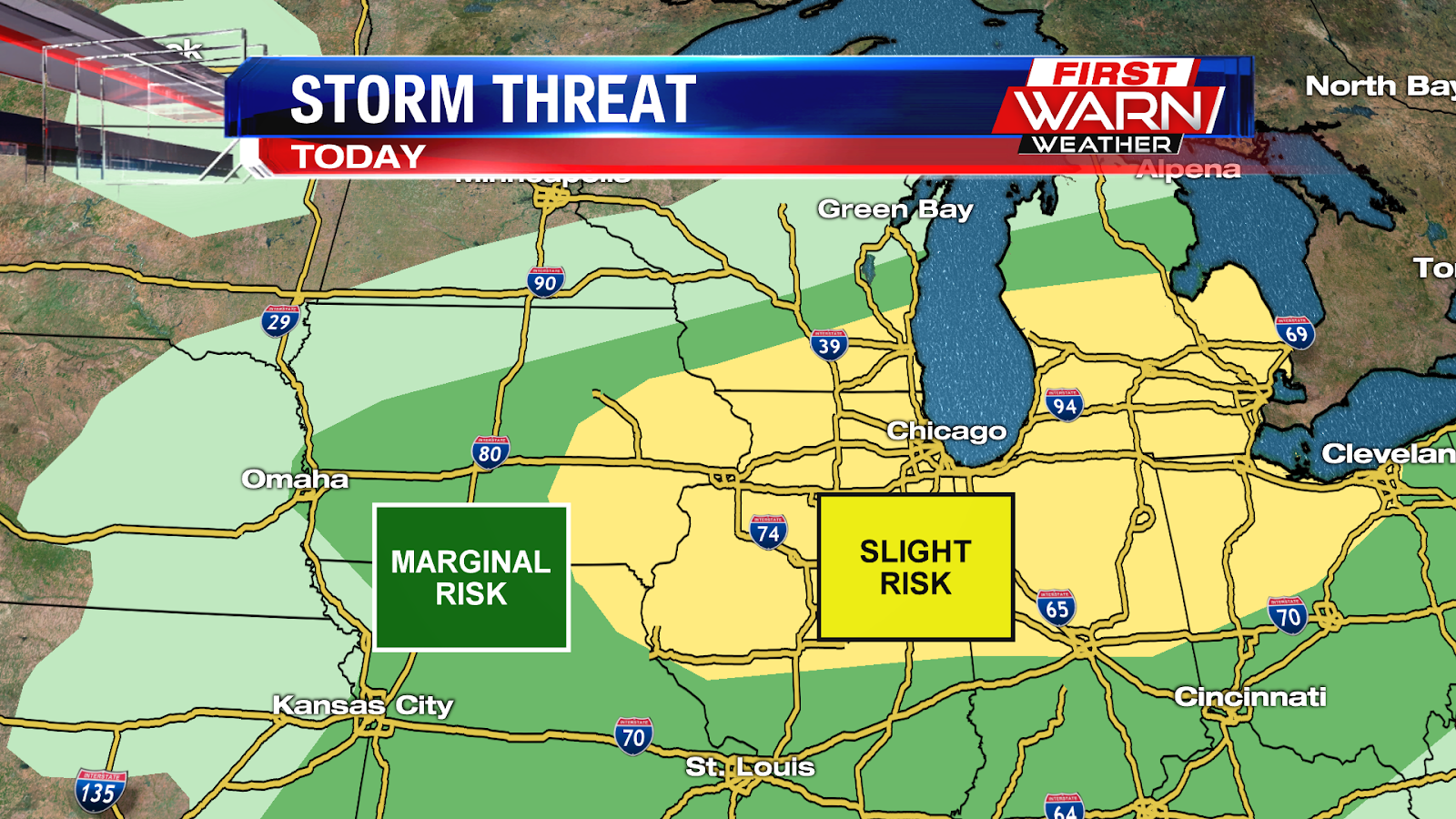 as a result the national weather service s severe weather prediction center has placed the area under a slight risk for storms as a result the national weather service s severe weather prediction center has placed the area under a slight risk for storms