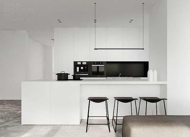 Desain Dapur Mewah Bernuansa Hitam Putih