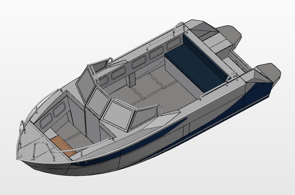 A550. Alum boat CAD file 3D free download. Engineering 3DCad Appication