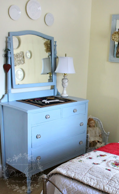 Ugly duckling turned beautiful swan in this colonial farmhouse guest room.