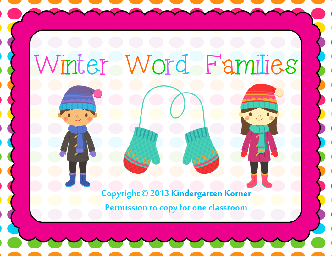 http://www.teacherspayteachers.com/Product/Winter-Word-Families-Literacy-Centers-471876