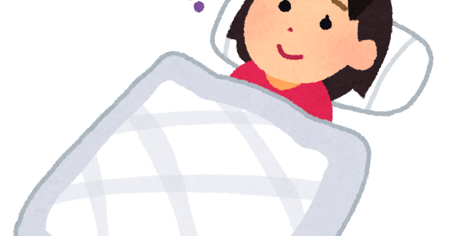 無料イラスト かわいいフリー素材集 目を開けて寝る人のイラスト（女性）