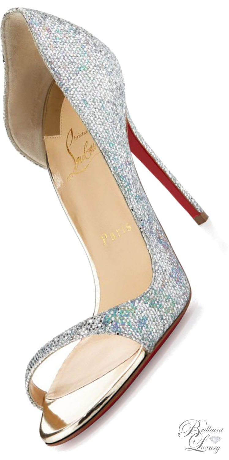 Brilliant Luxury * Christian Louboutin 'Toboggan Glitter Half D'Orsay Pumps' SS 2016