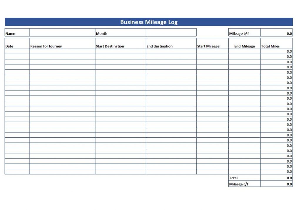 30 Free Mileage Log Templates Excel Log Sheet Format Project
