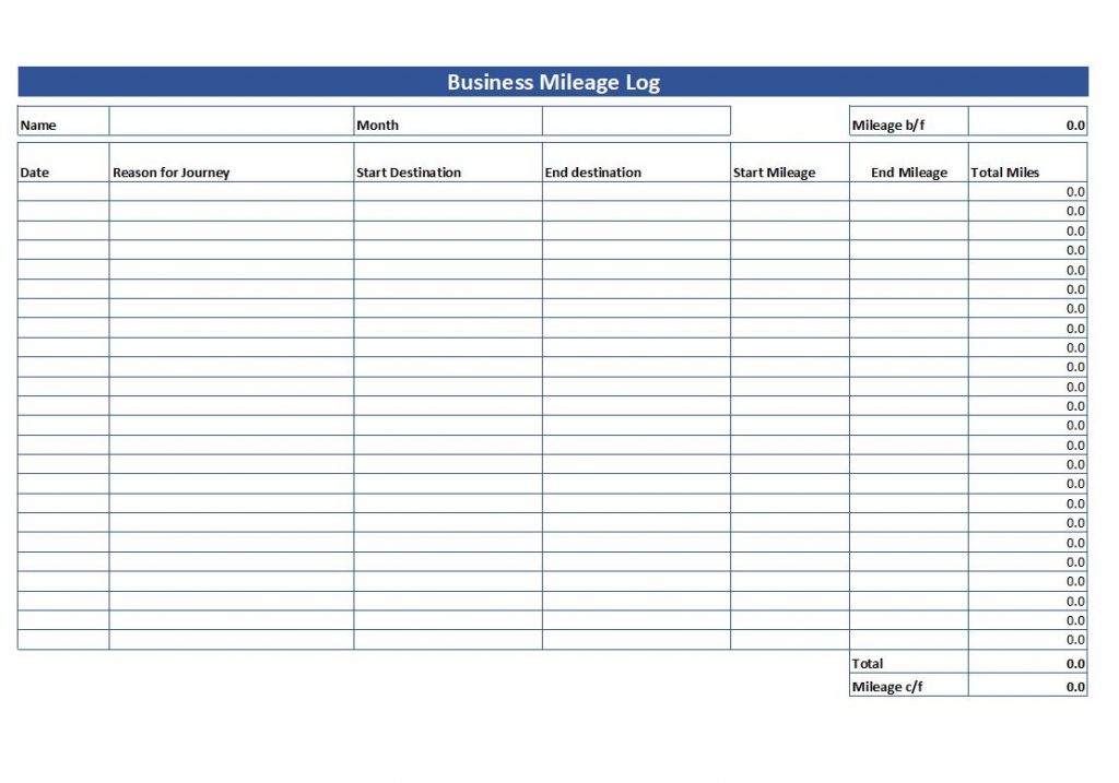 30 Free Mileage Log Templates Excel Log Sheet Format Project 