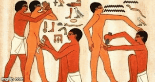 <Img src ="pintura-egipcia-disfunción-eréctil (2).jpg" width = "360" height "190" border = "0" alt = "Imagen de un papiro egipcio tratando la disfunción eréctil o impotencia masculina.">