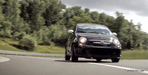 Fiat 500 Abarth Automatic on racetrack