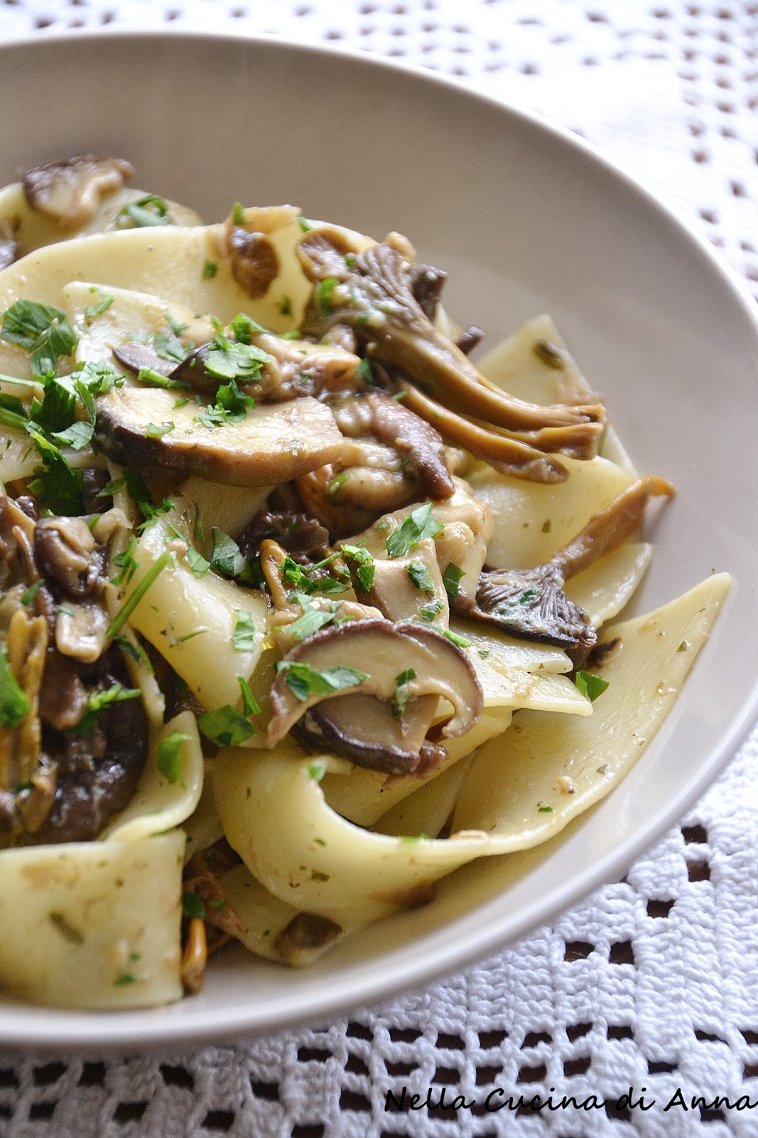 Nella Cucina di Anna PAPPARDELLE AI FUNGHI MISTI