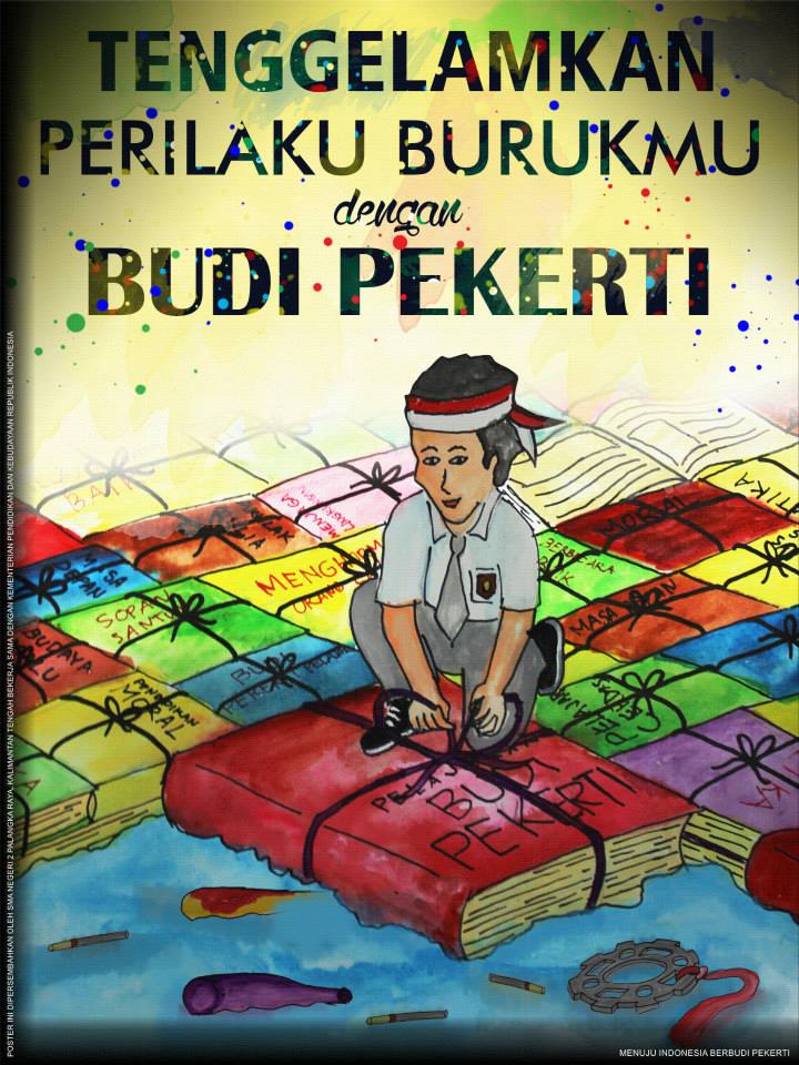 Seni Budaya SMPN 2 Krian Sidoarjo Indonesia MELUKIS POSTER 