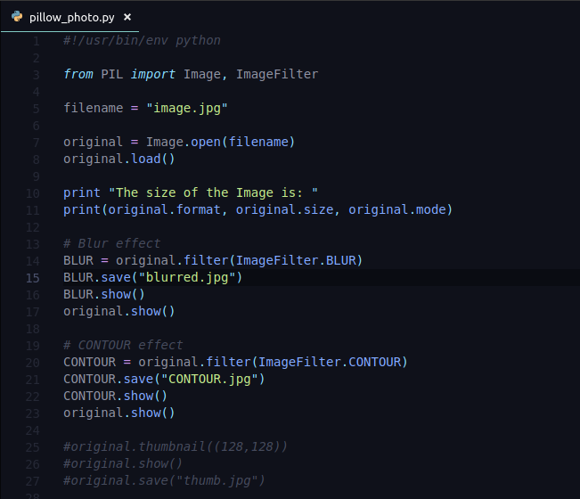 شرح مكتبة Pillow لمعالجة الصور واضافة تأثيرات Python