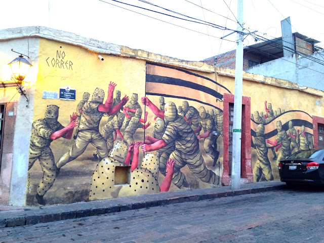 Street Art By JAZ in Queretaro Mexico For Board Dripper StreetArt / Graffiti Festival. 