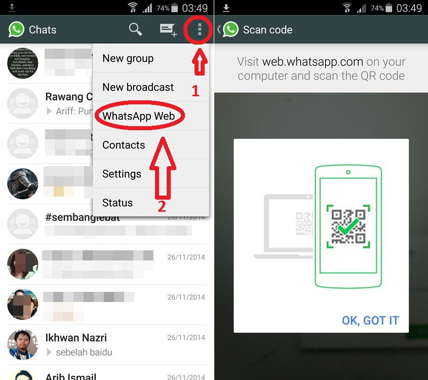 how to copy a link from whatsapp to laptop