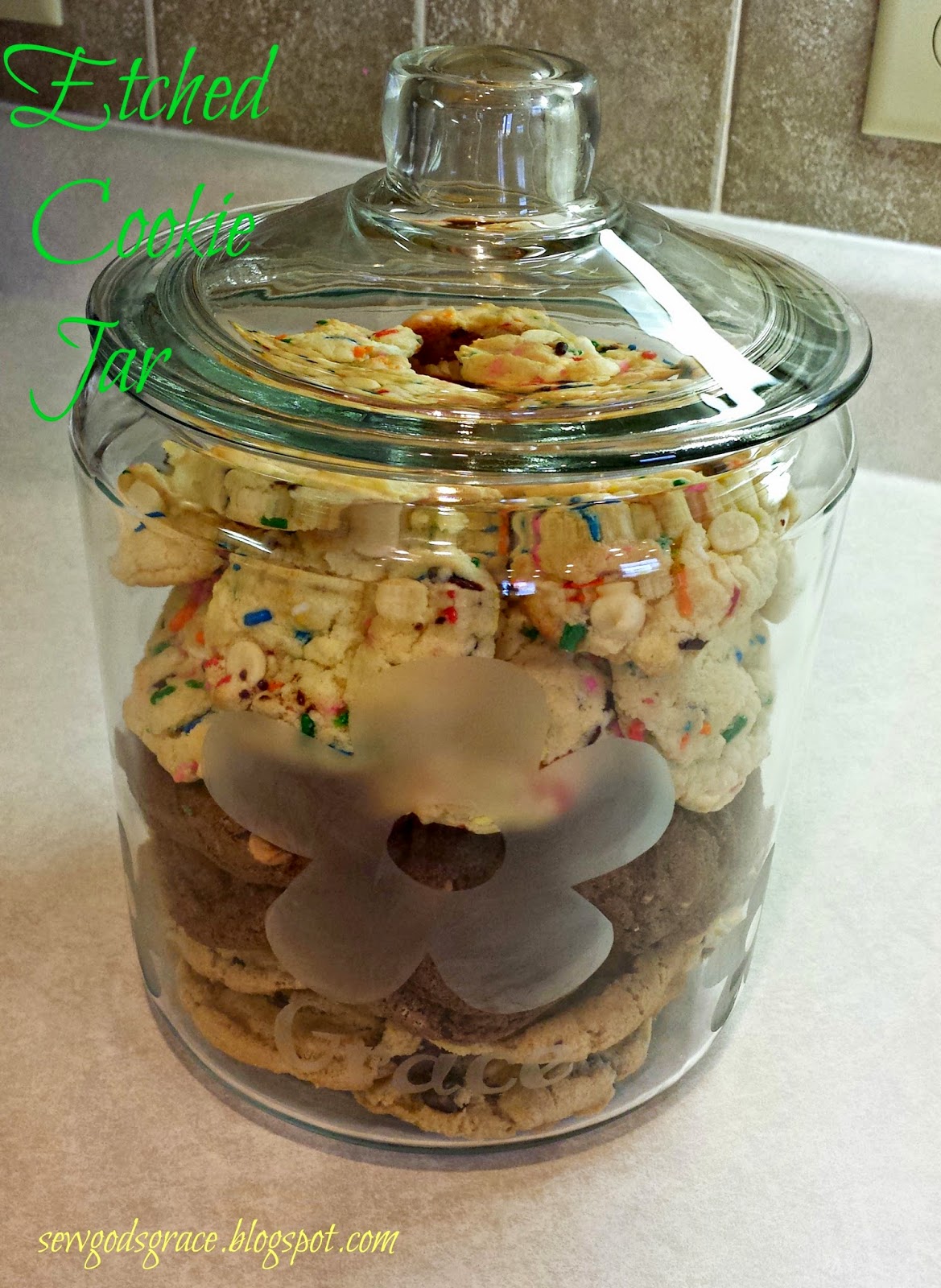 Etched Cookie Jar