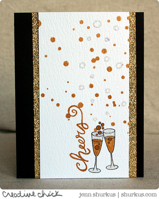 Cheers Champange Card by Jenn Shurkus | Years of Cheers stamp set by Newton's Nook Designs