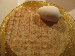 San Sebastian - Mugaritz - milky wafer with lemon ice cream