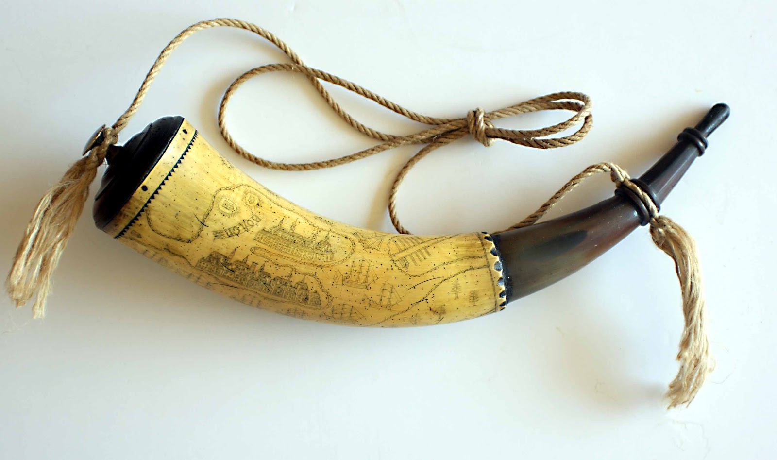 Contemporary Makers "Siege of Boston" Powder Horn by Lee Larkin