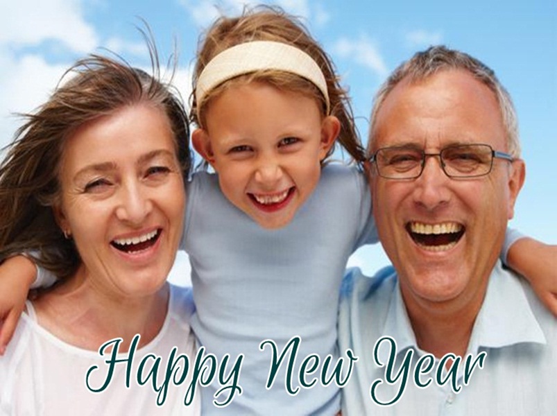 New Year Greeting for Family New Year Greeting Card