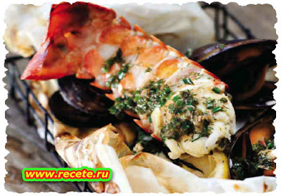 Steamed seafood parcels Steamed seafood parcels