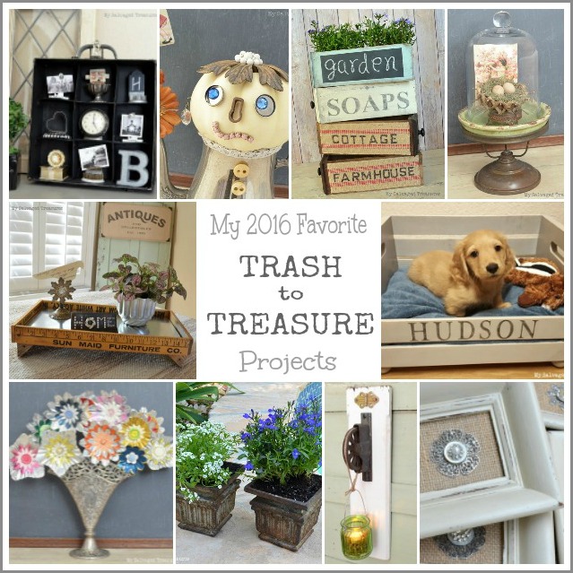 My 2016 Favorite Trash to Treasure Projects - MySalvagedTreasures.com my favorite repurposed and upcycled trash to treasure projects of 2016