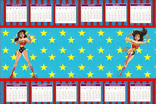 Mujer Maravilla:Imprimibles Gratis para tus Fiestas. Calendario 2013 para imprimir gratis de Mujer Maravilla.