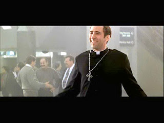 Nickolas Cage as a priest in Face off