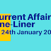 Current Affairs One-Liner: 24th January 2020