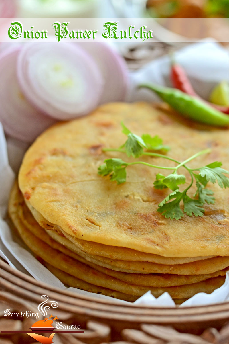 Onion Paneer Kulcha Stuffed Flat Bread (Yeast Free) Scratching Canvas