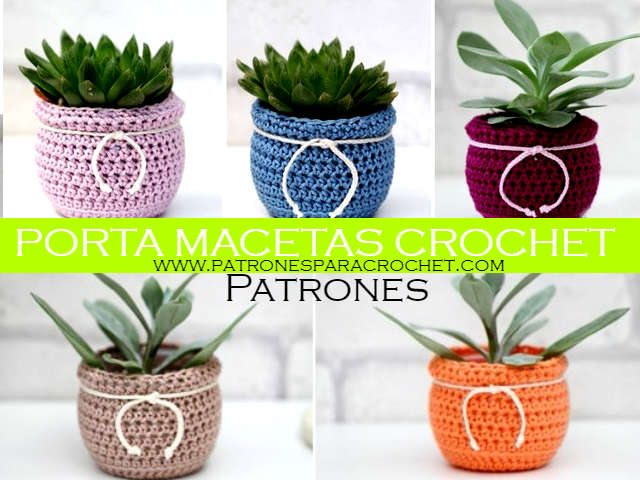 sucesor medias Posicionar Macetas con Fundas a Crochet / DIY
