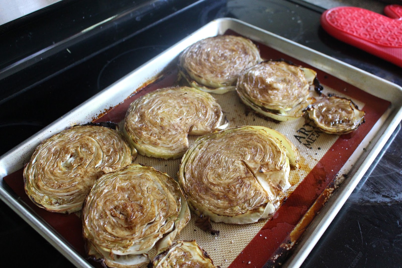 Snappily Ever After Cabbage Steaks with Balsamic Honey Glaze