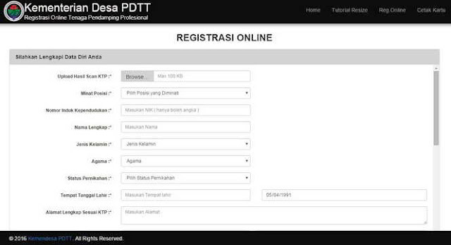 Isi Formulir Pendaftaran Online Isi Formulir Pendaftaran Online