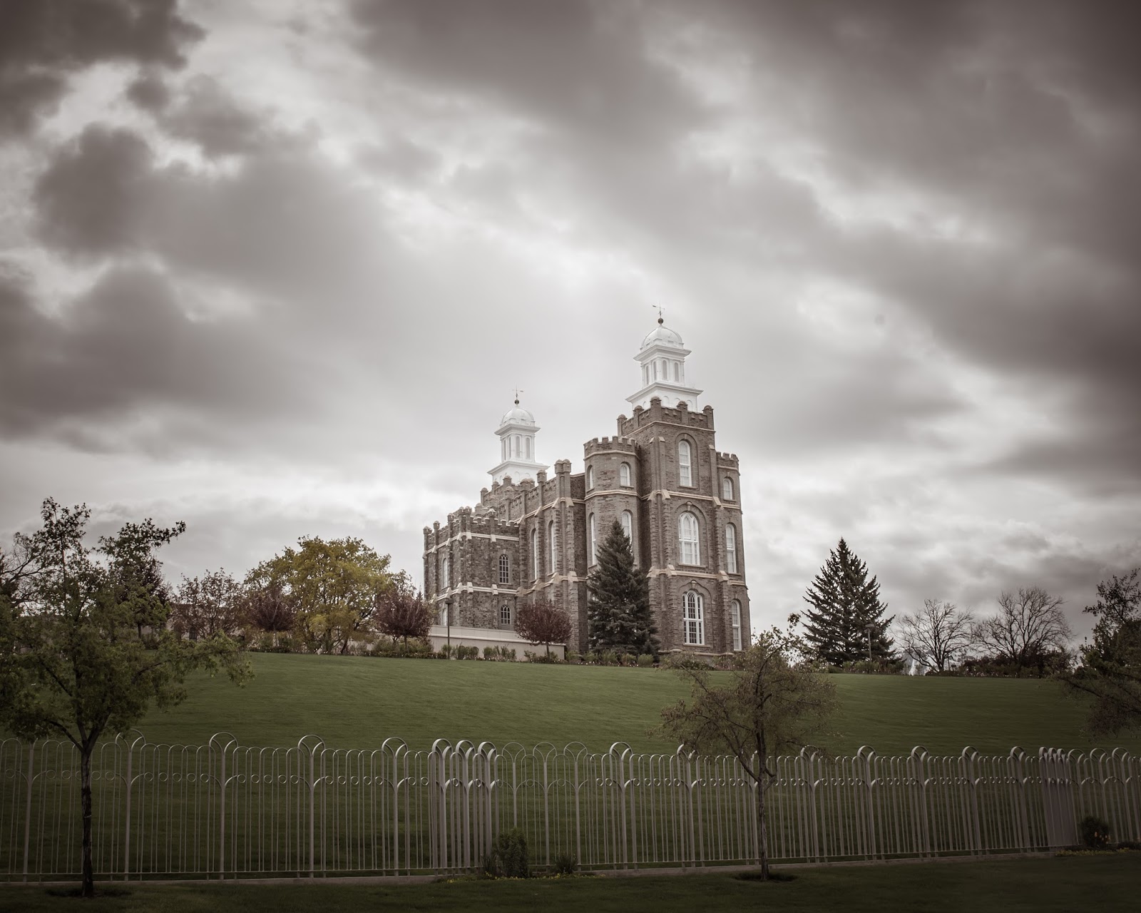 "April showers bring May flowers" Logan Utah Temple