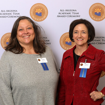 Photo of Karen and Andrea at awards ceremony
