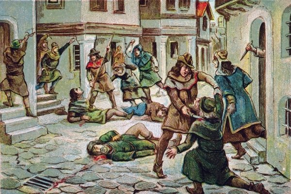 Imagen: http://citaconlahistoriajm.blogspot.com.es/2015/06/el-arcediano-ferran-martinez-un.html Revuelta antijudía de 1391 (Sevilla).