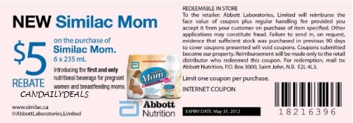 Canadian Daily Deals Canadian Coupons Similac Mom 5 Off Printable 