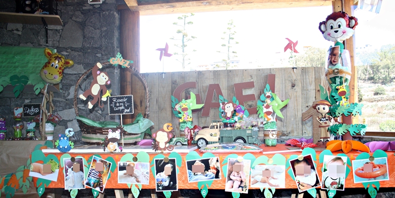 decorar fiesta de cumpleaños animales de la serlva