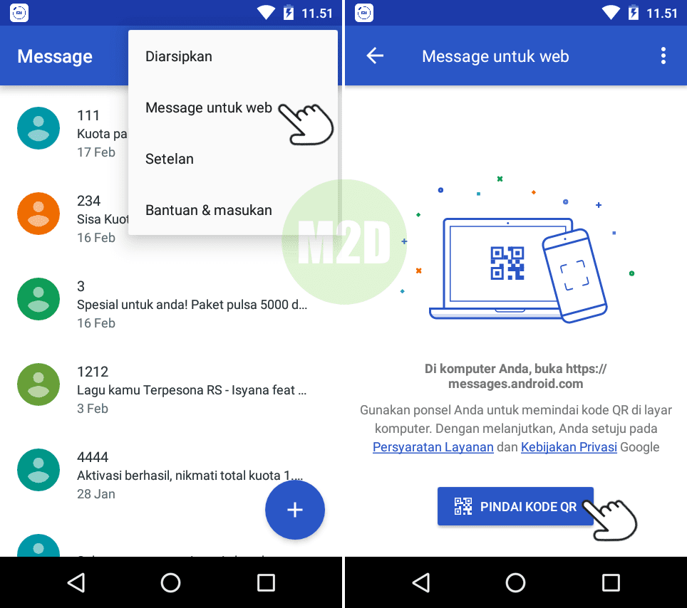 Cara Kirim SMS Melalui Laptop/PC dengan Android Messages