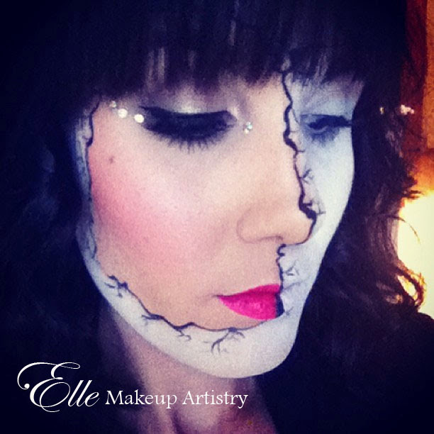 Elle Makeup Artist Halloween Makeup Broken Doll Face Cracked