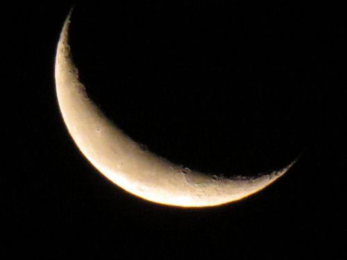 rising crescent moon
