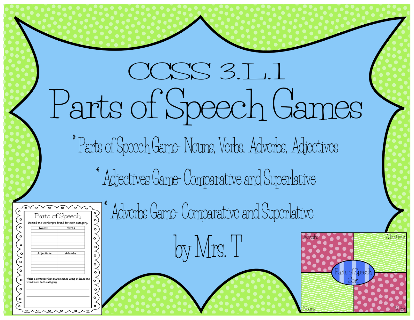 Teaching Mrs T Parts Of Speech Lessons Teaching Mrs T Parts Of Speech Lessons