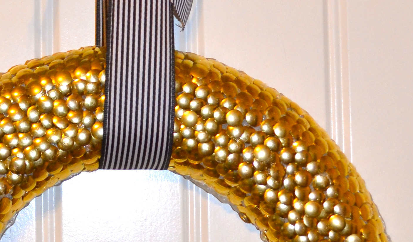 Sew Cute Crafts Gold Tack Wreath