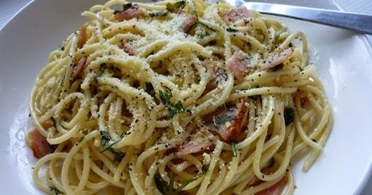 kitchen flavours: Spaghetti with Bacon, Egg, and Cheese