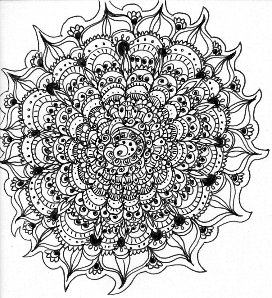 mandala difficult coloring pages - photo #7