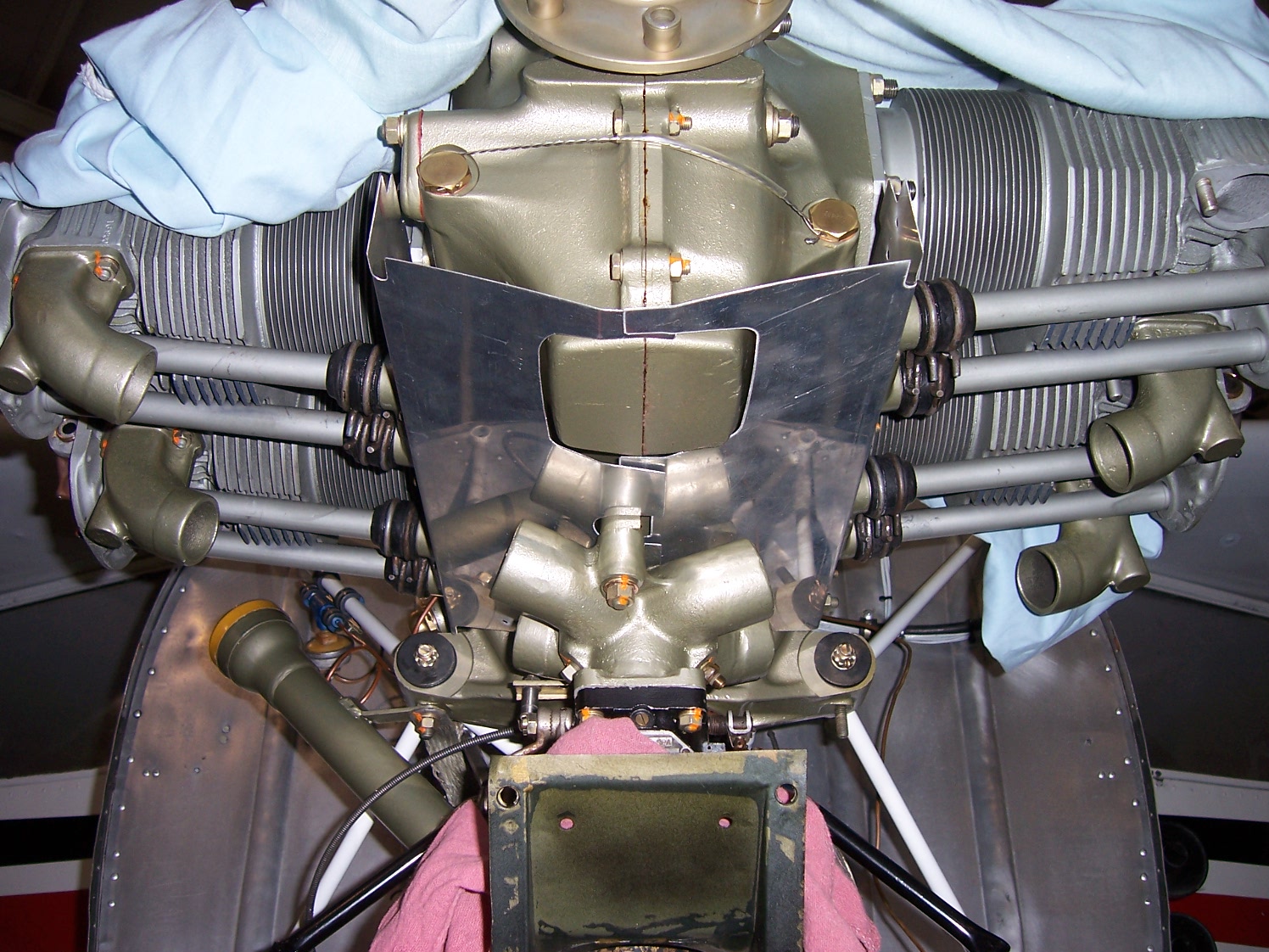 N2496N, '47 Cessna 120 Engine baffling.