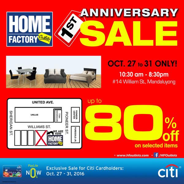 Manila Shopper Home Factory Outlets (HFO) Anniversary SALE Oct 2016